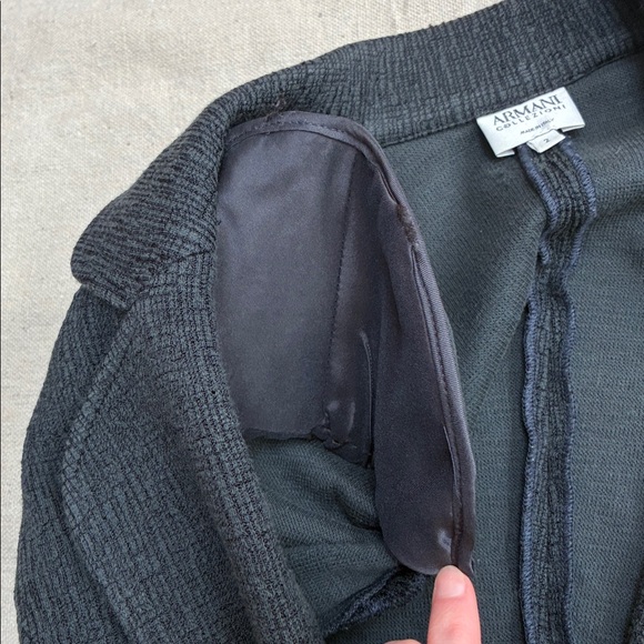 Armani Collezioni Black Textured Single-Button Blazer, 2, Made in Italy - Picture 3 of 5